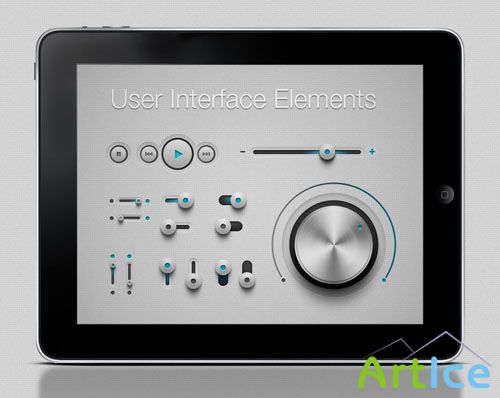 iPhone and Ipad App UI Kit PSD Template #1
