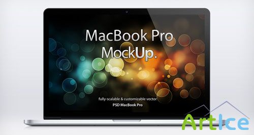 MacBook Pro Retina Mockup PSD Template