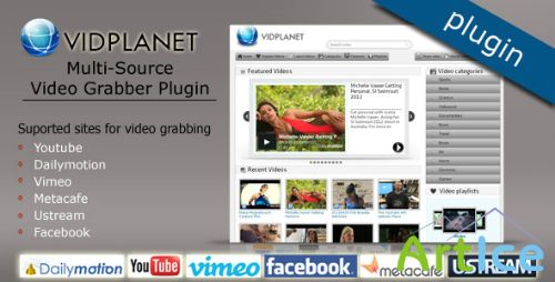 CodeCanyon - Vidplanet Plugin - Multisource Video Grabber