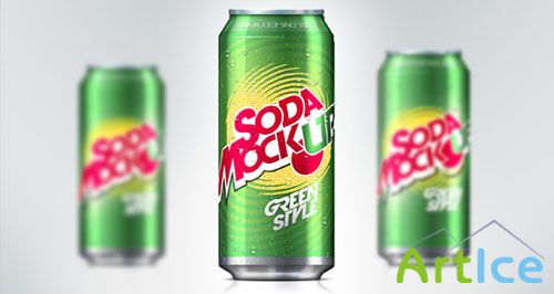 Soda Can Mock-Up PSD Template