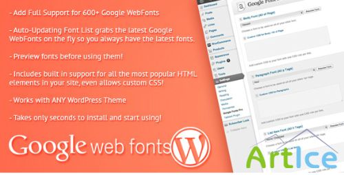 CodeCanyon - Google Web Fonts for WordPress