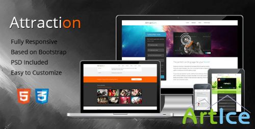 ThemeForest - Attraction - Responsive Landing Page
