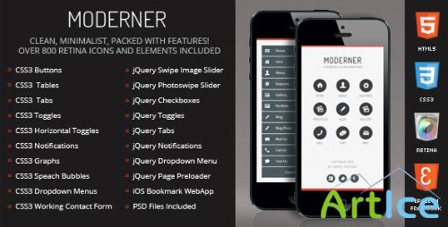 ThemeForest - Moderner - Mobile Retina | HTML5 & CSS3 And iWebApp