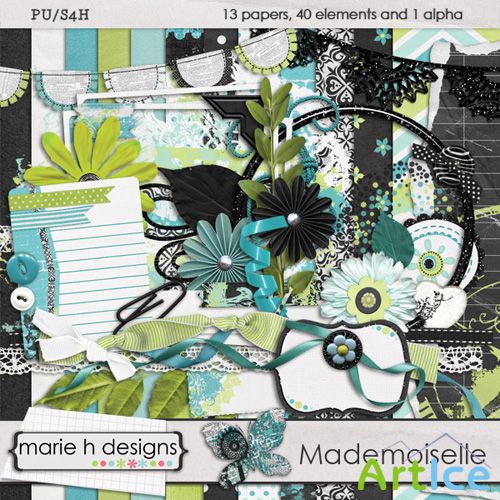 Scrap Set - Mademoiselle PNG and JPG FIles