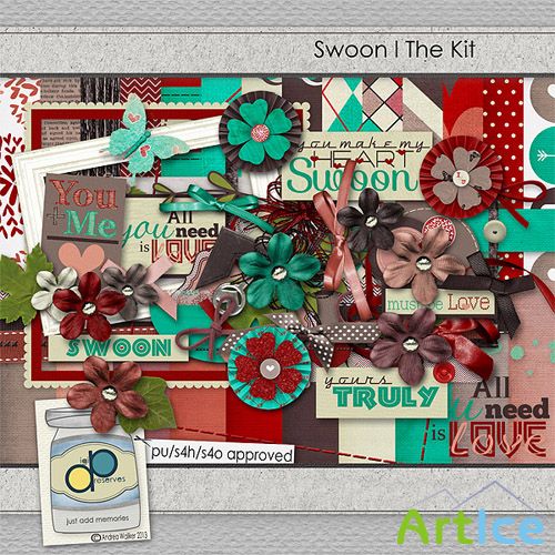 Scrap Set - Swoon I The Kit PNG and JPG Files