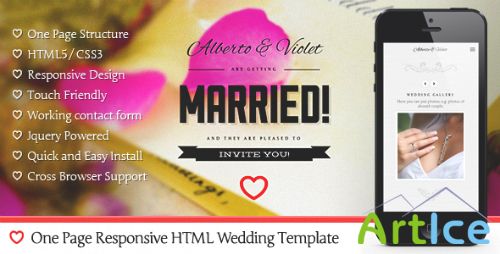 ThemeForest - One Page Responsive Wedding Invitation Template
