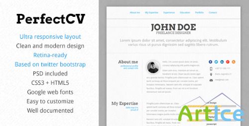 ThemeForest - PerfectCV - Reponsive, Bootstrap CV / Resume