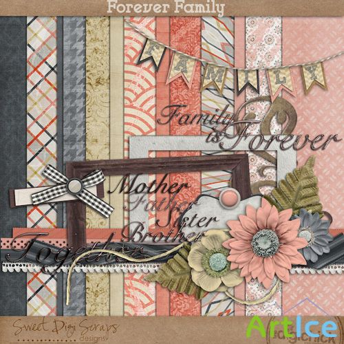Scrap Set - Forever Family PNG and JPG Files