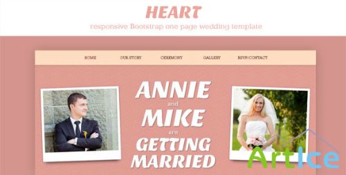 ThemeForest - Heart - One Page Wedding Invitation Template