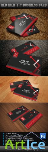 Red Identity Business Card PSD Template