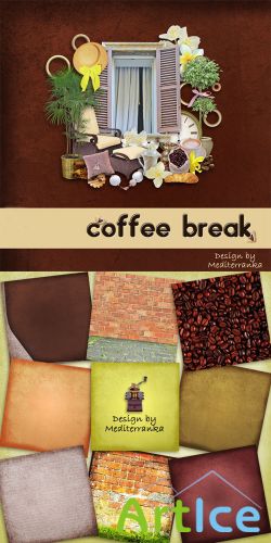 Scrap Set - Coffee Break PNG and JPG Files