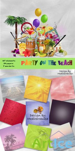 Scrap Set - Party on The Beach PNG and JPG Files