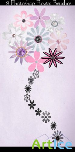 9 Flower Photoshop Brushes and Cutouts