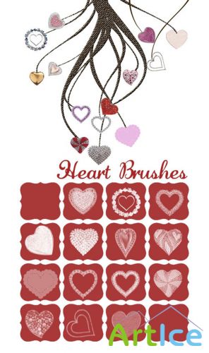 14 Heart Photoshop Brushes and Cutouts