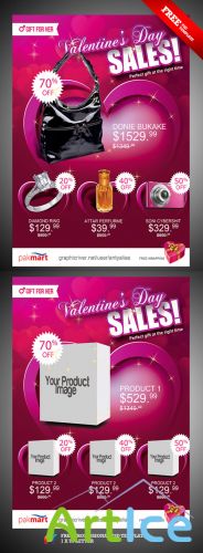 Valentine Day Sale Flyer/Poster PSD Template