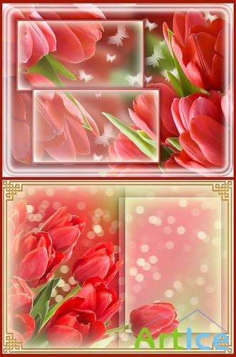 Floral Romance Tulips PSD Template