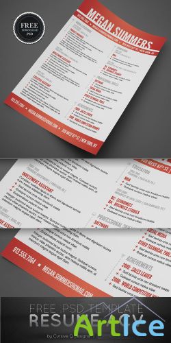 Modern Swiss Style Resume/CV PSD Template