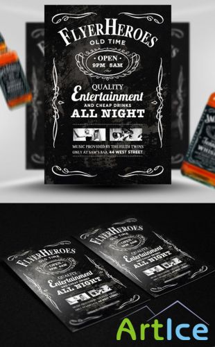 Whiskey Party Flyer/Poster PSD Template