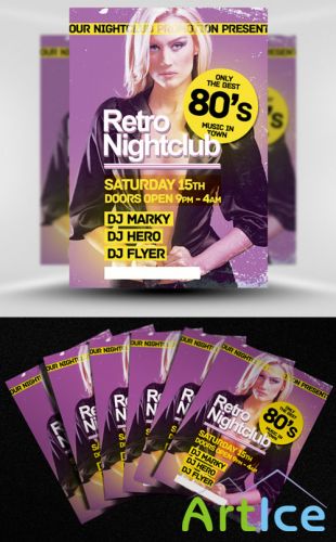 Retro Party Flyer/Poster PSD Template