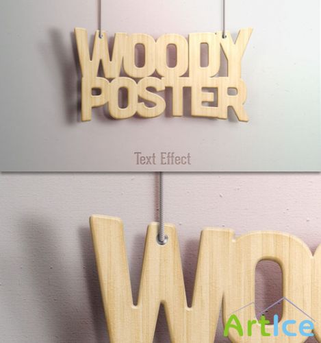 Woody Text Effect PSD Template