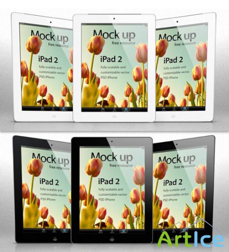 iPad Vector Mockup PSD Template #2