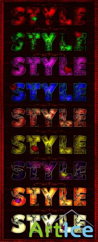 Color Text Photoshop Styles #1