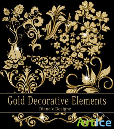 Gold Decorative Elements PNG Clipart