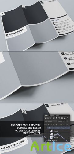 MediaLoot - Tri Fold Brochure Mock-up Template