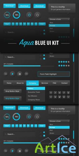 WeGraphics - Aqua Blue UI Kit