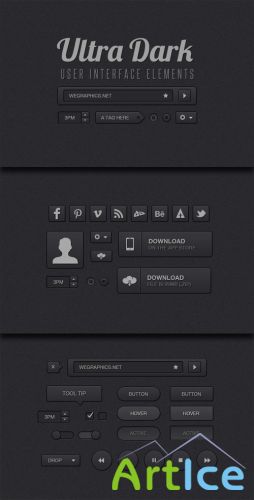 WeGraphics - Ultra Dark UI Kit