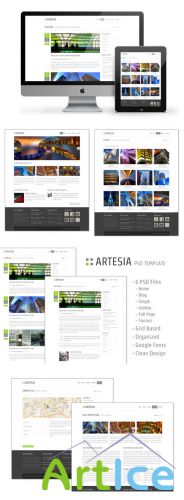 WeGraphics - Artesia  A Free Website PSD Template
