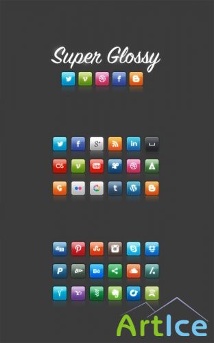WeGraphics - Super Glossy Social Media Icons