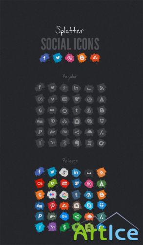 WeGraphics - Social Media Splatter Icons