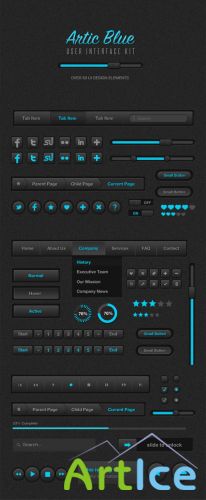 WeGraphics - Artic Blue User Interface Design Kit