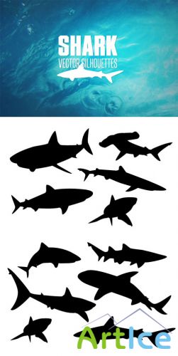 WeGraphics - Vector Shark Silhouettes