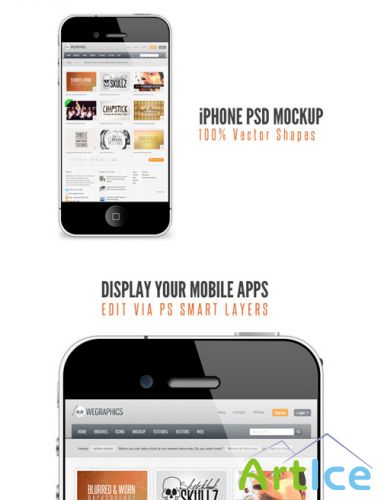 WeGraphics - iPhone PSD Mockup