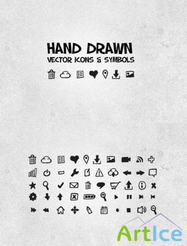 WeGraphics - 50 Hand Drawn Vector Icons & Symbols