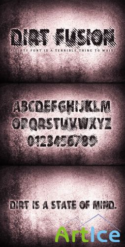 WeGraphics - Dirt Fusion  A Gritty Halftone Font Face