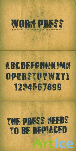 WeGraphics - Worn Press: A Distressed Type Face