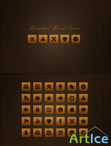 WeGraphics - 30 Branded Wood Icons