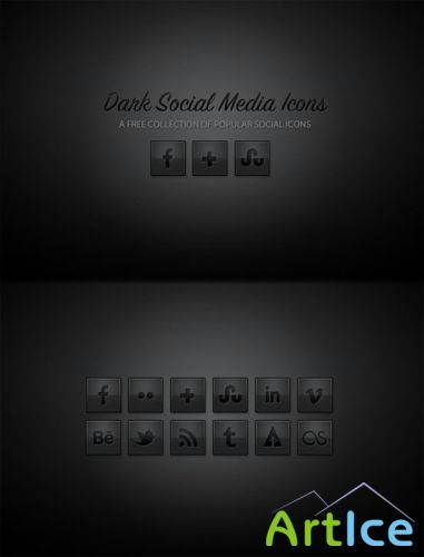 WeGraphics - Dark Social Media Icons