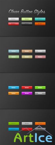 WeGraphics - 24 Clean Button Photoshop Styles
