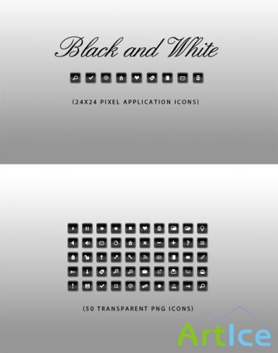 WeGraphics - 50 Black and White Application Icons