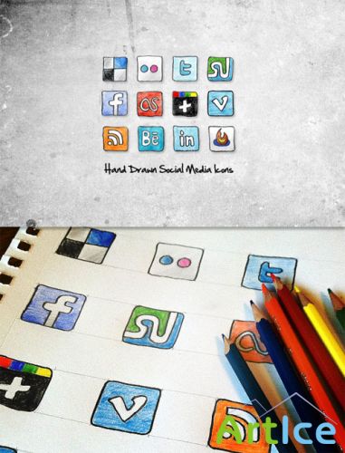 WeGraphics - Sketched Social Media Icons