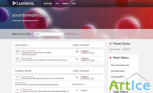 RocketTheme - RT Lumiere - March 2013 phpBB v3.x.x Style