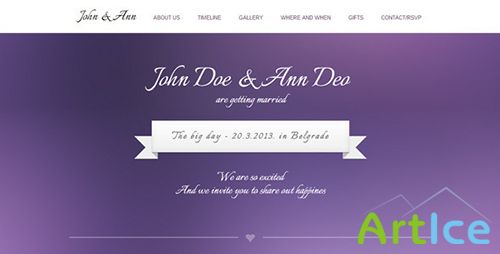 ThemeForest - WeeDay One Page with Timeline Wedding Template