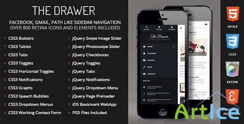 ThemeForest - Drawer Mobile Retina | HTML5 & CSS3 And iWebApp