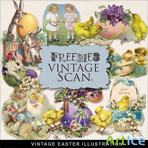 Scrap-kit - Vintage Easter Illustrations 2013