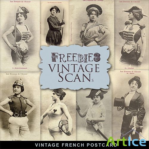 Scrap-kit - Vintage French Postcard