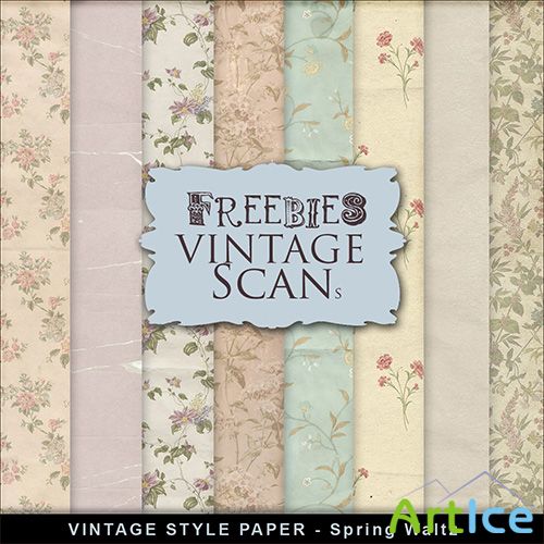Textures - Vintage Style Paper - Spring Waltz